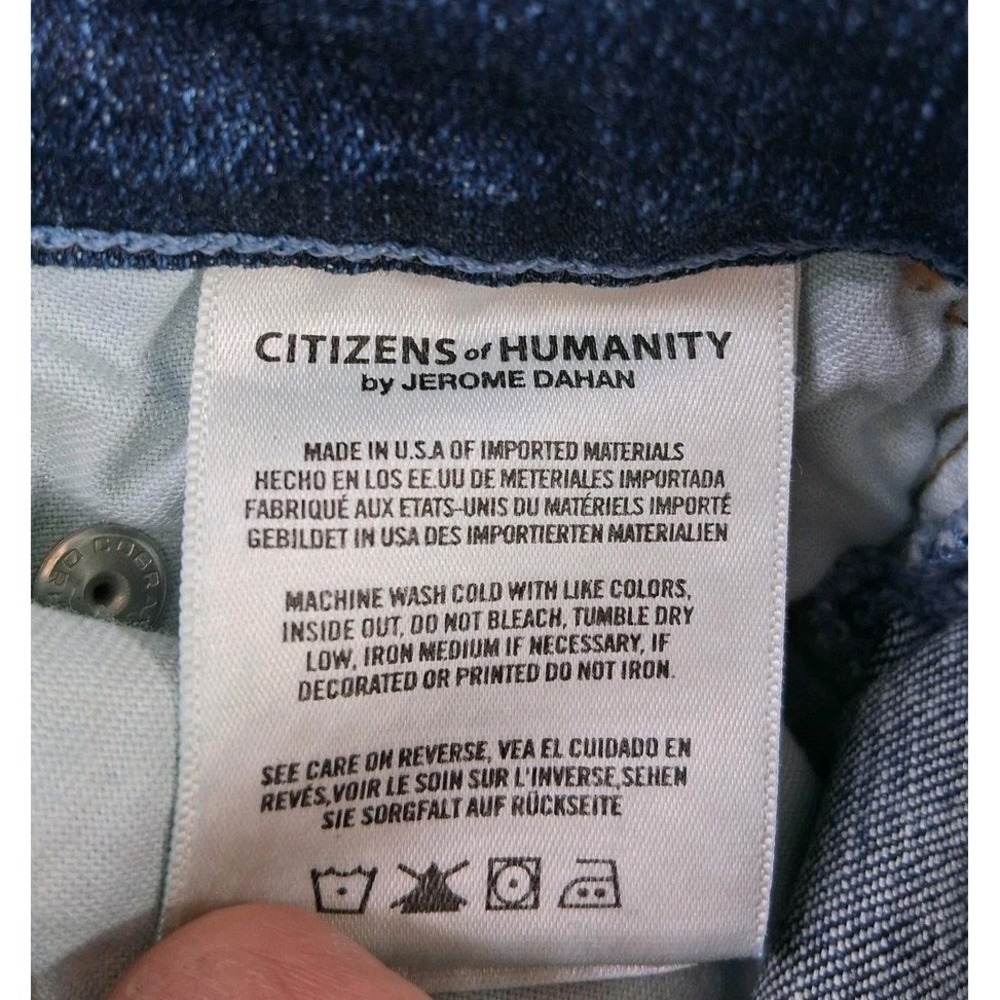 Citizens Of Humanity Jeans Womens 26 X 25 Blue Mid Rise Skinny Stretch Raw Hem - Picture 6 of 10